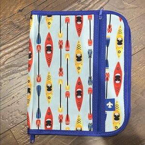 Colorful Kayak and Paddle Print Boy Scout Organizer